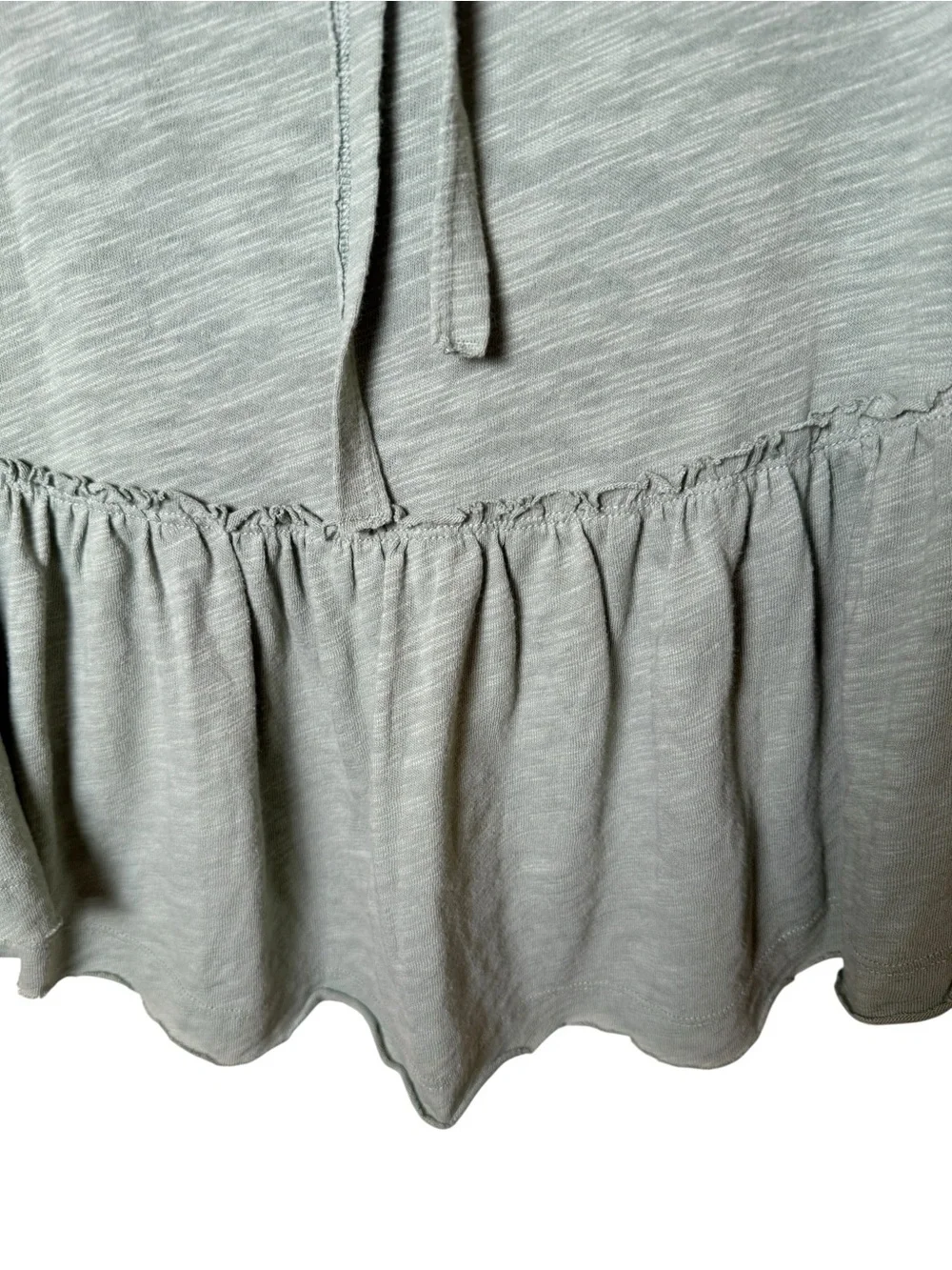 American Eagle Outfitters Medium Sage Green V-Neck Peplum Tunic - Picture 8 of 10